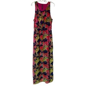 W118 by Walter Baker Colorful Floral Sleeveless Chiffon overlay Maxi Dress